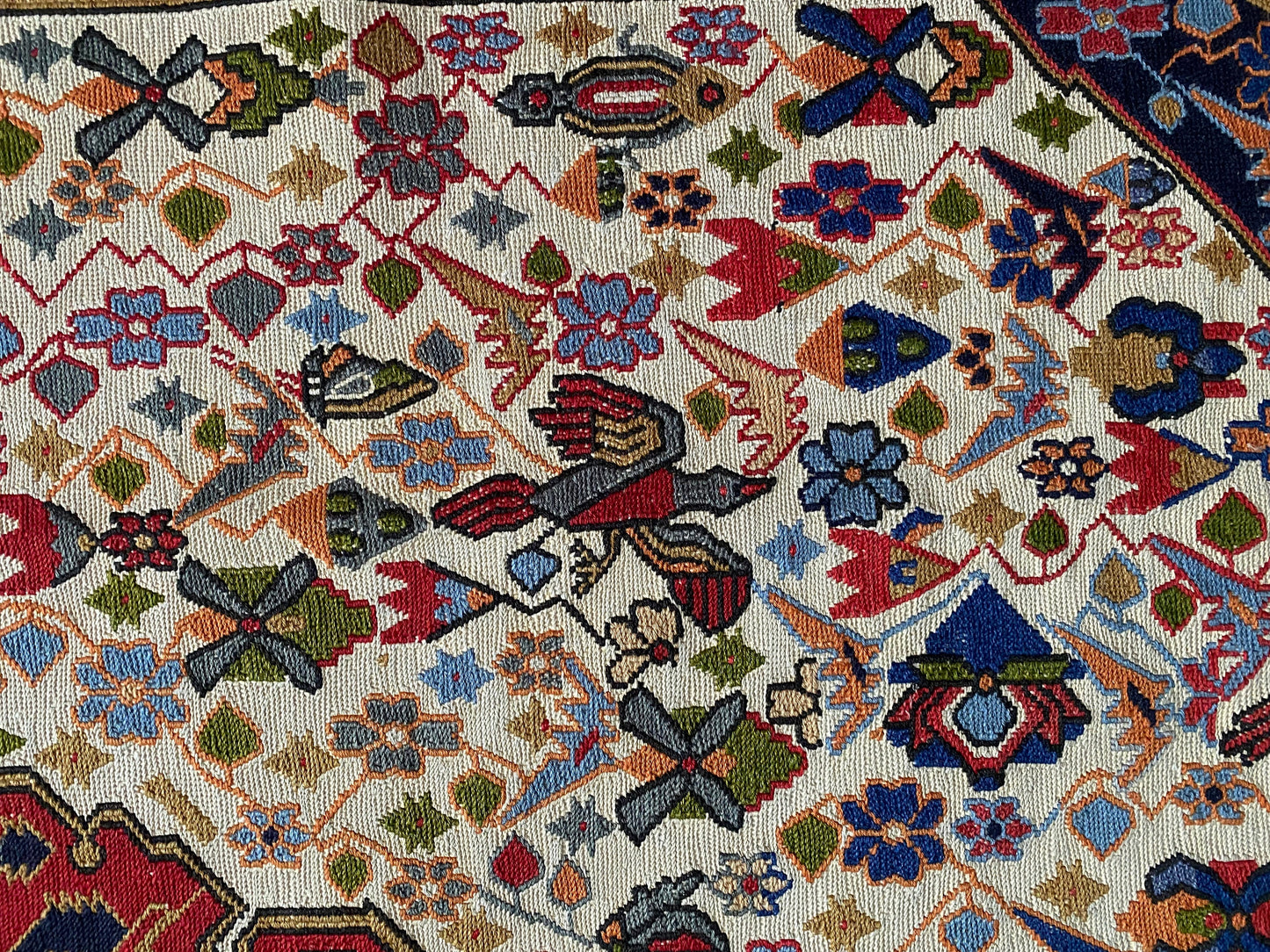 Vintage Sumak Rug,Soumak Rug,Floral Design,Sumak Carpet,4x7 Rug,Oriental Rug,Kilim Rug,Ethnic Kilim,Bird design,animal motif rug