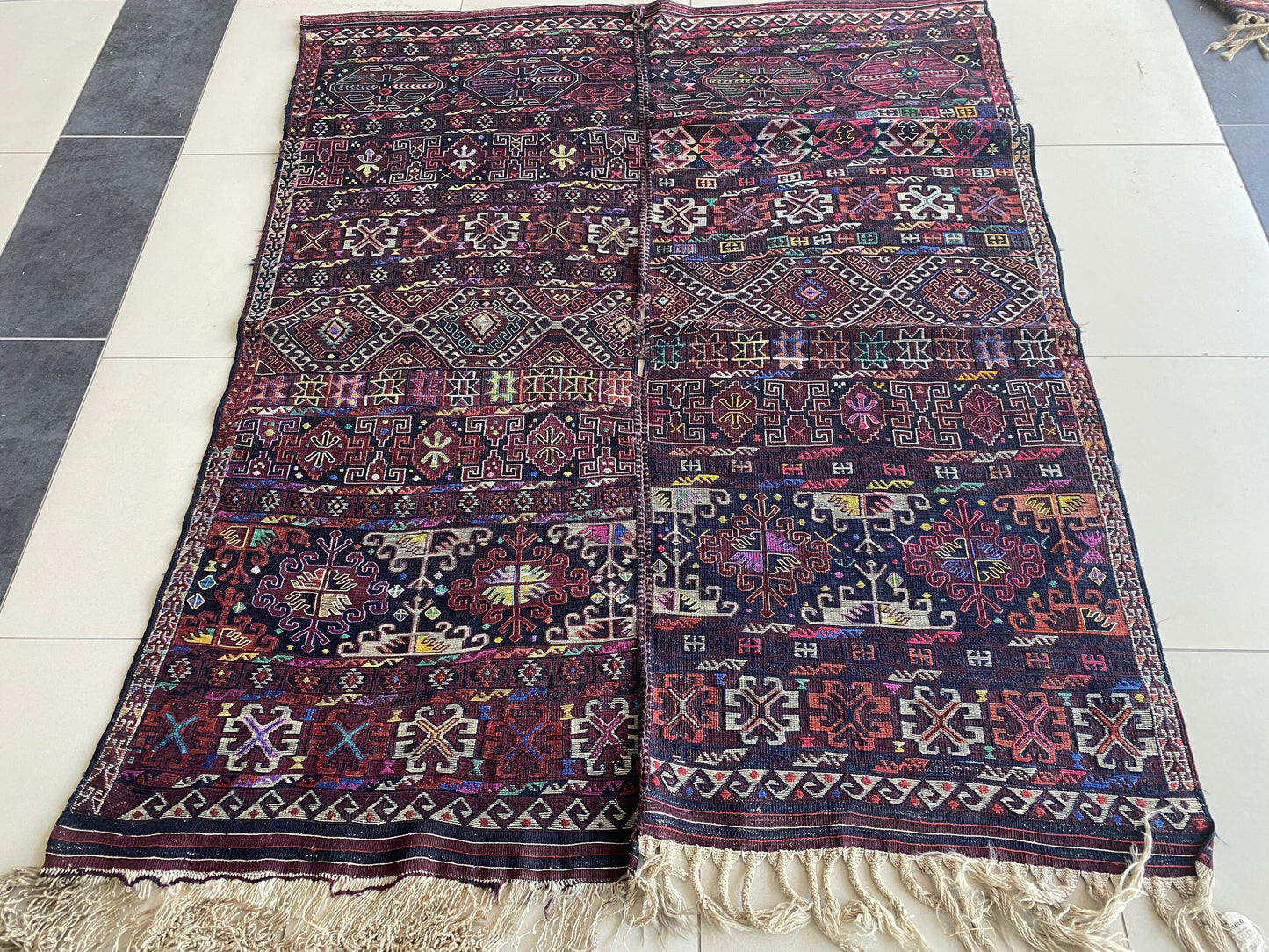 Kurdish Kilim Rug, Kurdish Tribal Kilim, 6x7 Kilim Rug, Nomadic Kilim, Herki Tribe Kilim, Oriental Kilim, Collection Piece,Oriental Rug