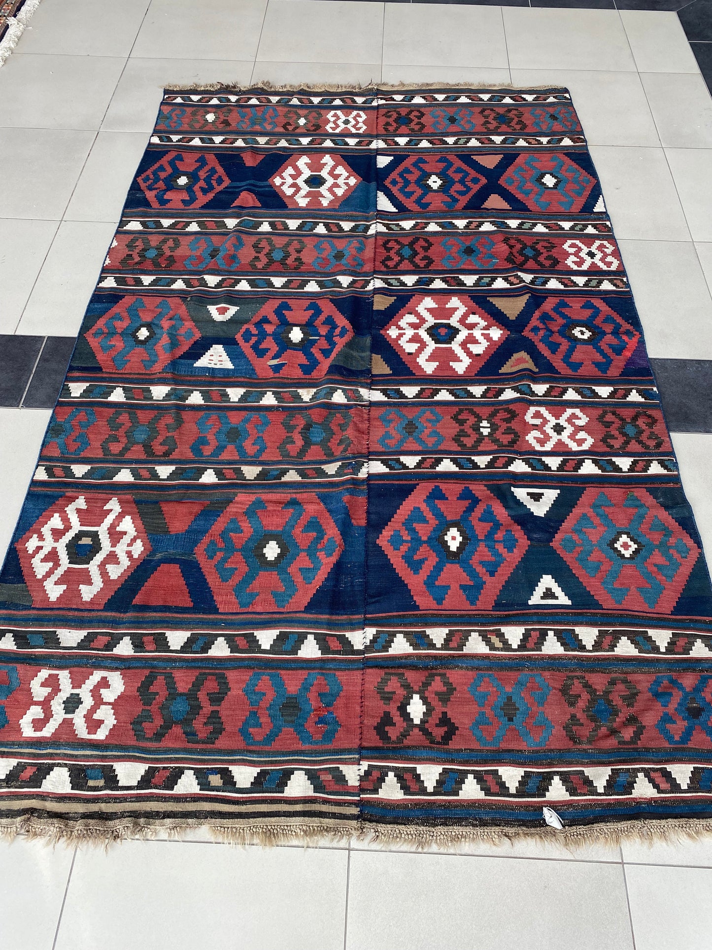 Antique Shirvan Kilim Rug, 6x10 Kilim Rug