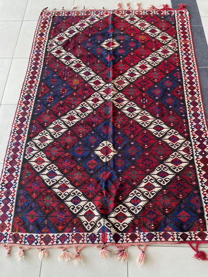 Kurdish kilim, antique kurdish rug,van kilim,hakkari kilim,tribal kilim,nomadic kilim,ethnic kilim rug,6x8 rug