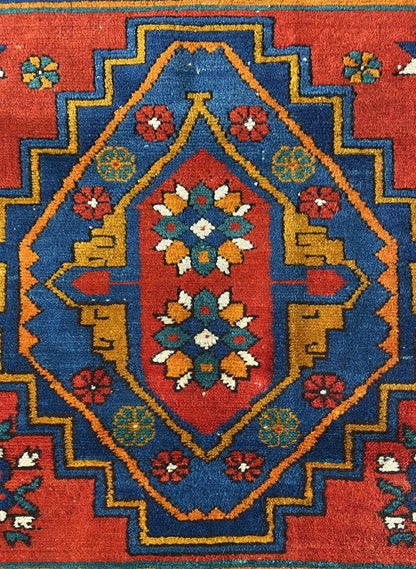 Antique Derbent Rug, 4x7 Rug, Daghestan Rug