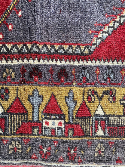 Turkish Vintage Rug, Yahyali Rug, Tribal Rug, 3x7 Rug,Ethnic Rug, Oriental Rug, Handwoven Rug, Nomadic Rug,Rug for Living Room, Kitchen Rug