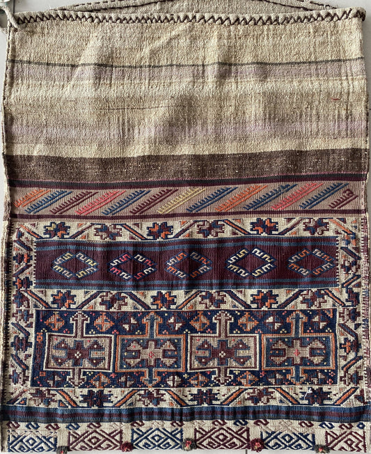 Kurdish Kilim Bag, Chuwal, Kilim Storage Bag