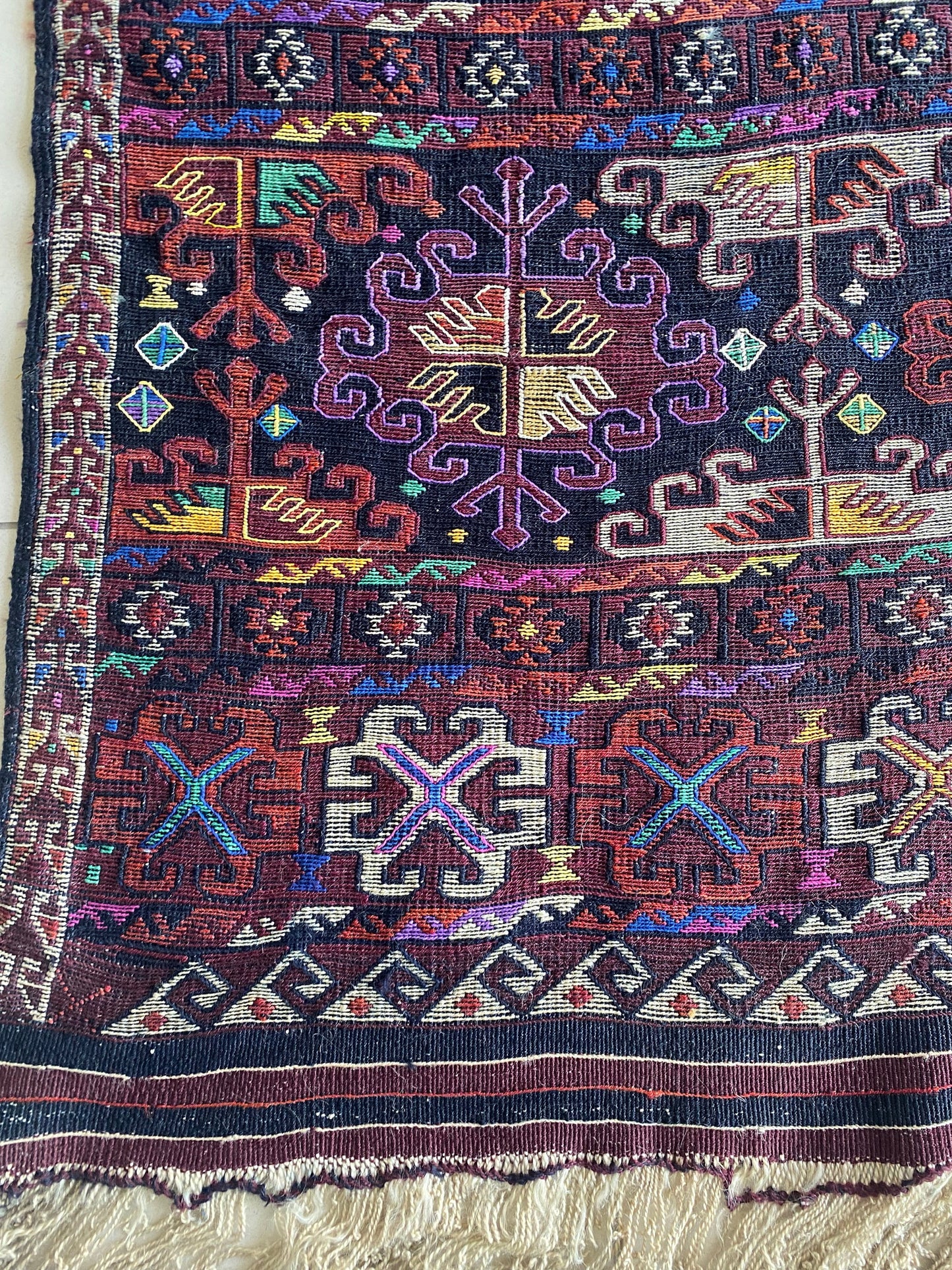 Kurdish Kilim Rug, Kurdish Tribal Kilim, 6x7 Kilim Rug, Nomadic Kilim, Herki Tribe Kilim, Oriental Kilim, Collection Piece,Oriental Rug