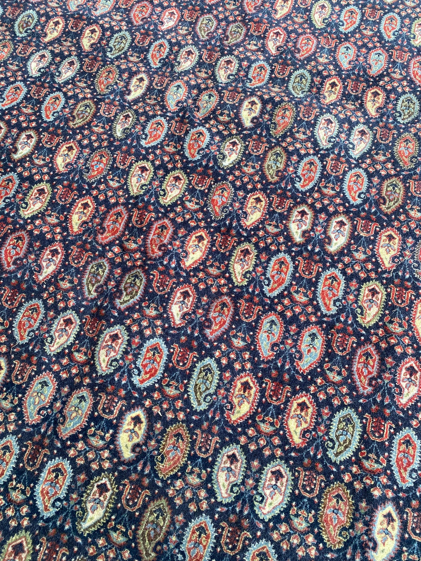 Turkish Hereke Wool Carpet with Unusual Boteh Motif Pattern