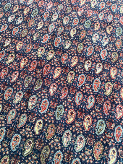 Turkish Hereke Wool Carpet with Unusual Boteh Motif Pattern