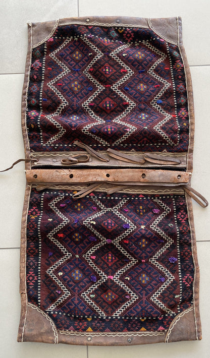 Kurdish Saddle Bag with Leather Details