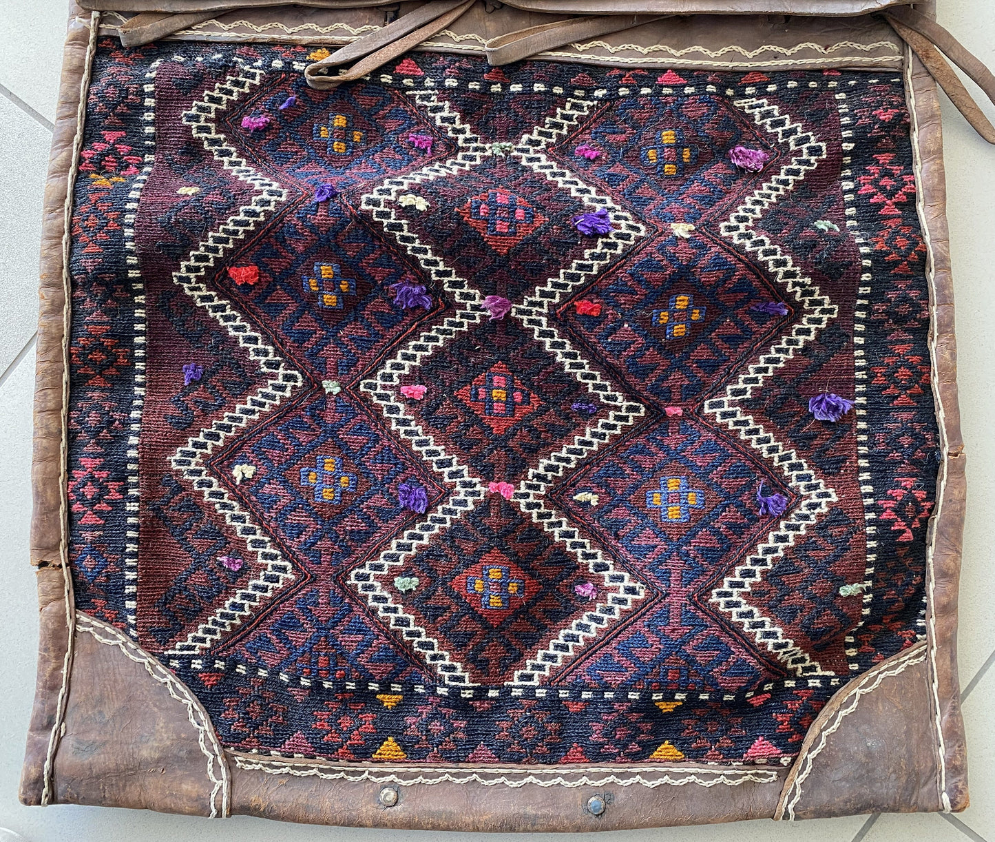 Kurdish Saddle Bag with Leather Details