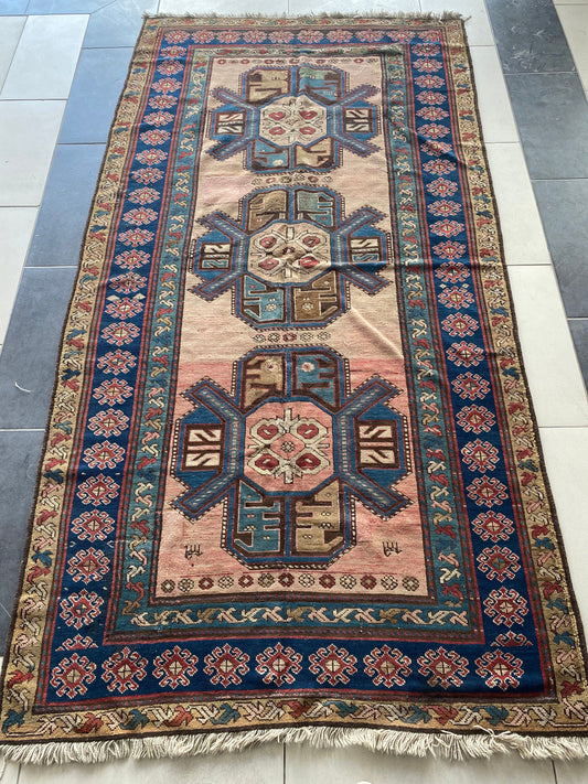 Antique Shirvan Rug, Antique Caucasian Rug, 19th Century Rug from Caucasus, 5x9 ft Rug