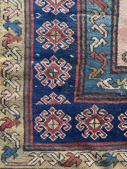 Antique Shirvan Rug, Antique Caucasian Rug, 19th Century Rug from Caucasus, 5x9 ft Rug