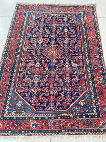 Antique Kurdish Rug, 4x7 Rug, Antique Anatolian Rug, Anatolian Kurdish Rug, Kurdish Tribal Rug