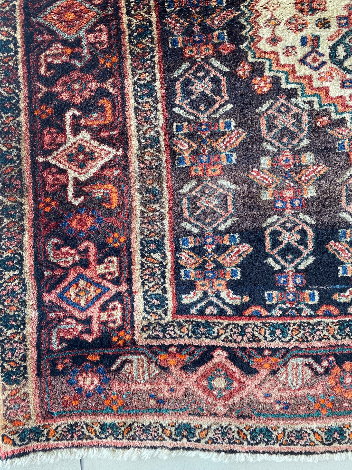 Antique Kurdish Rug, Antique Kurdish Carpet, 4x5 Rug