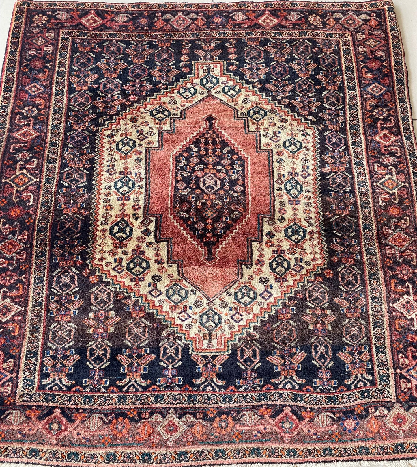 Antique Kurdish Rug, Antique Kurdish Carpet, 4x5 Rug