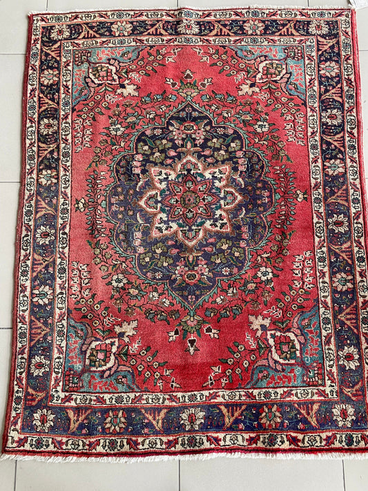 Antique Kurdish Rug, Antique Kurdish Carpet, 5x6 Rug