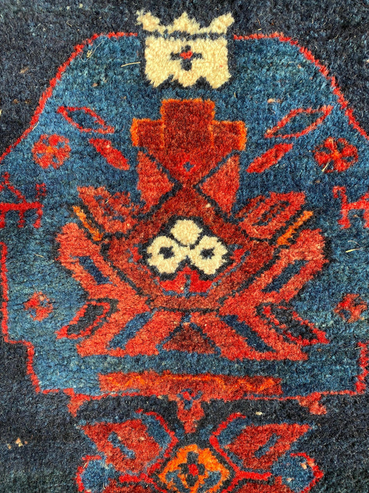 Antique Kurdish Rug, Antique Kurdish Carpet, Tribal Kurdish Rug, 4x8 Rug