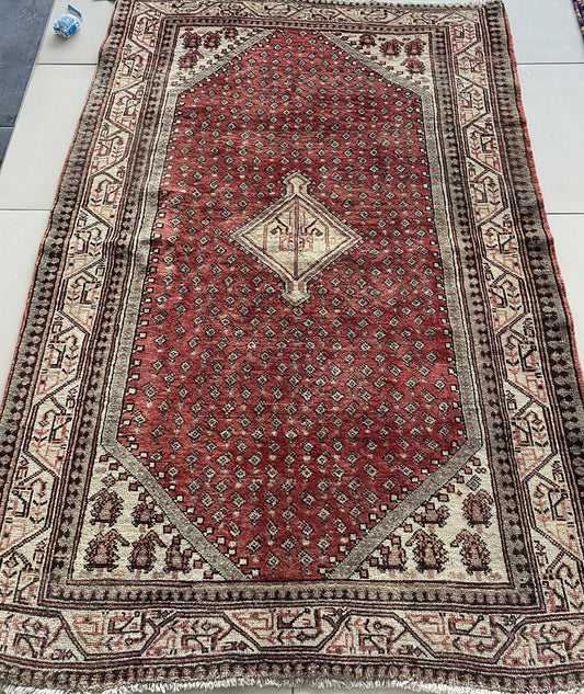 Antique Kurdish Rug, Antique Kurdish Carpet, 4x7 Rug