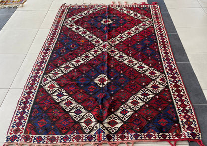 Kurdish kilim, antique kurdish rug,van kilim,hakkari kilim,tribal kilim,nomadic kilim,ethnic kilim rug,6x8 rug