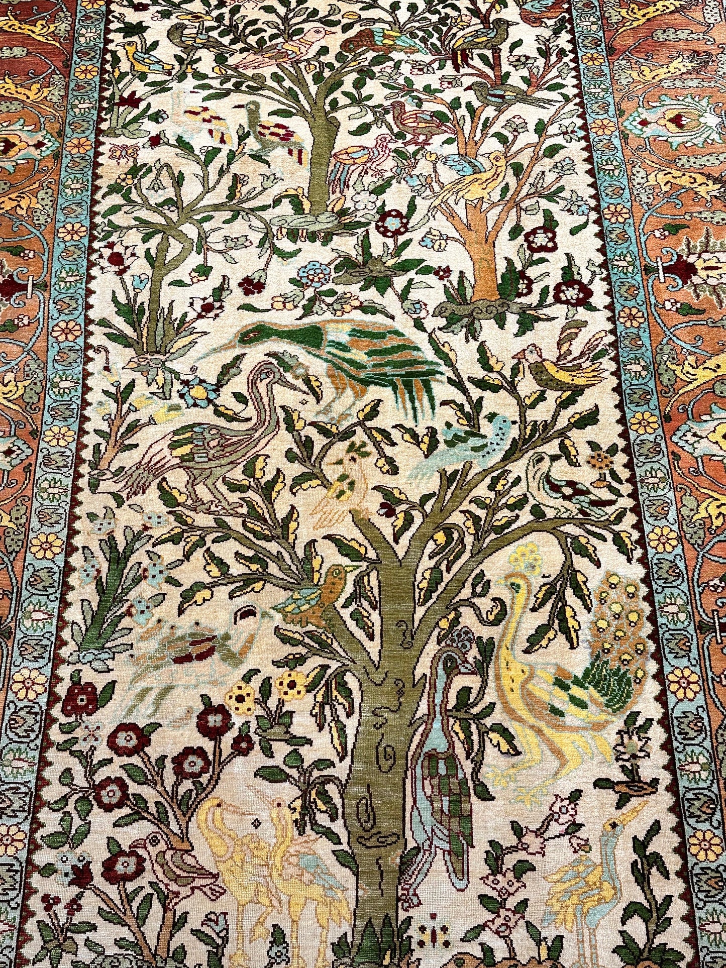 Exclusive Turkish Pure Silk Hereke Rug