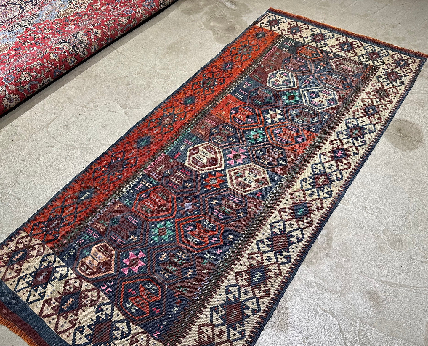 Kurdish Kilim Rug. East Anatolian Kilim. Small Kilim Runner. Tribal Kilim Rug. Tribal Kilim, Van Kilim, Hakkari Kilim, 3x6 Kilim Rug