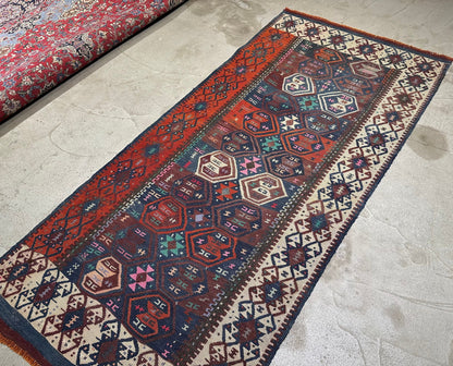 Kurdish Kilim Rug. East Anatolian Kilim. Small Kilim Runner. Tribal Kilim Rug. Tribal Kilim, Van Kilim, Hakkari Kilim, 3x6 Kilim Rug