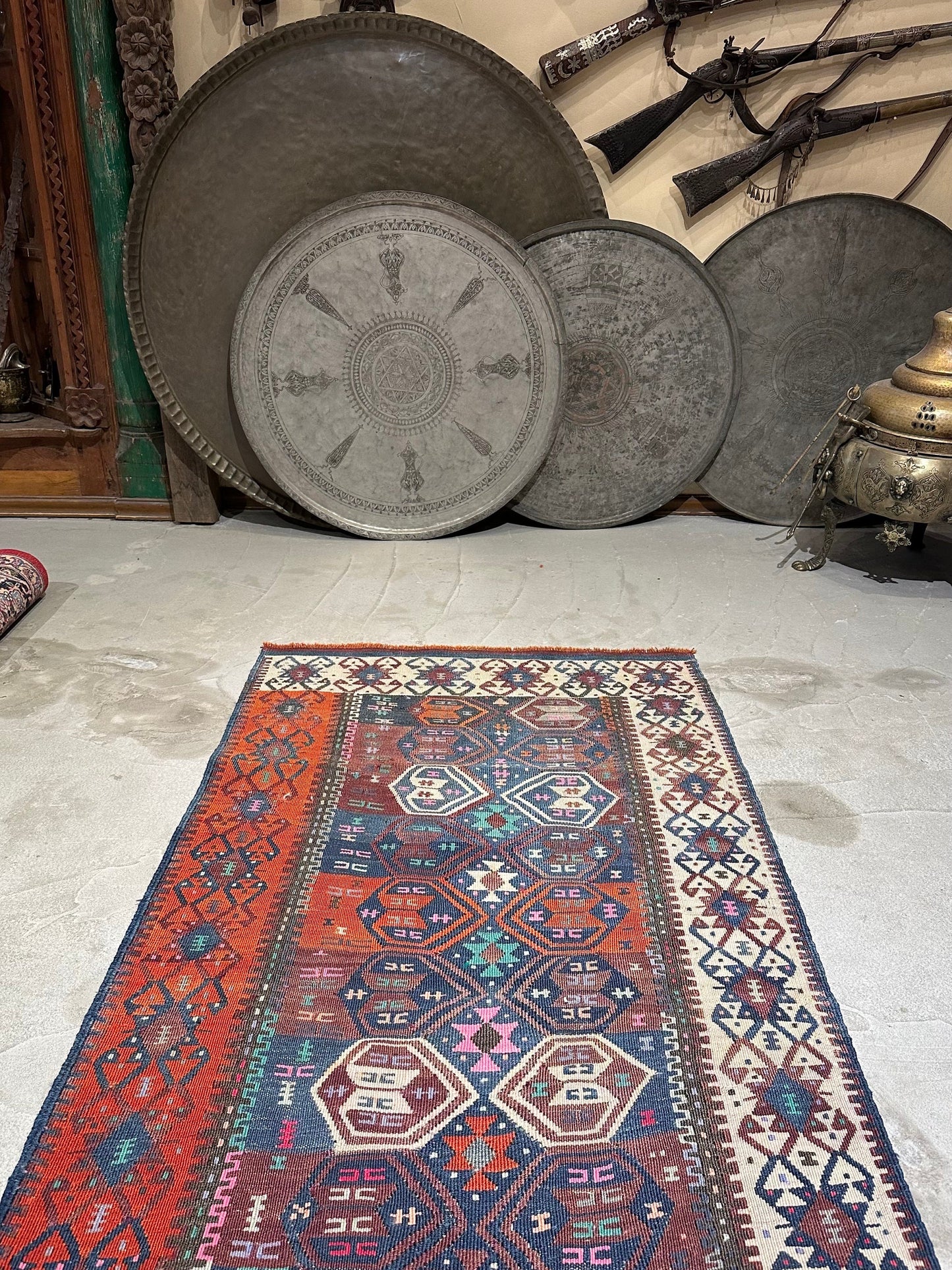 Kurdish Kilim Rug. East Anatolian Kilim. Small Kilim Runner. Tribal Kilim Rug. Tribal Kilim, Van Kilim, Hakkari Kilim, 3x6 Kilim Rug