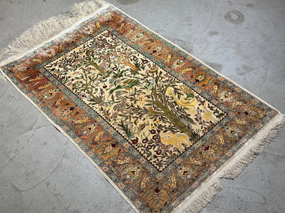 Exclusive Turkish Pure Silk Hereke Rug