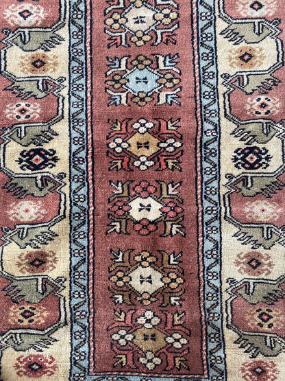 Turkish Vintage Rug, Milas Rug, 3x5 Rug,Oriental Rug, Tribal Rug, Oushak Rug,Kitchen Rug,Nomadic Rug,Anatolian Rug,Handwoven Rug