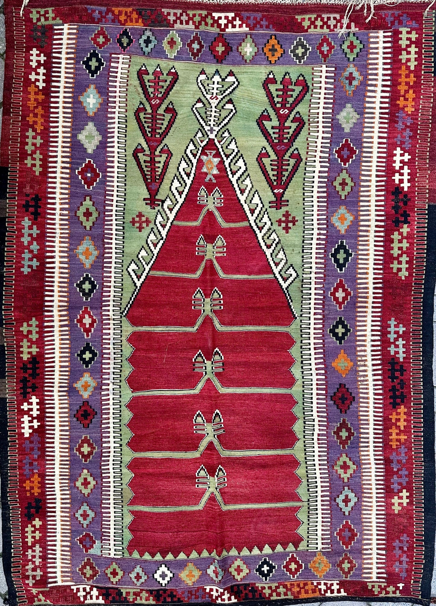 Prayer Rug, Antique Kilim Rug, Konya Rug, Prayer Kilim Rug, Obruk Kilim Rug, Mihrab Rug