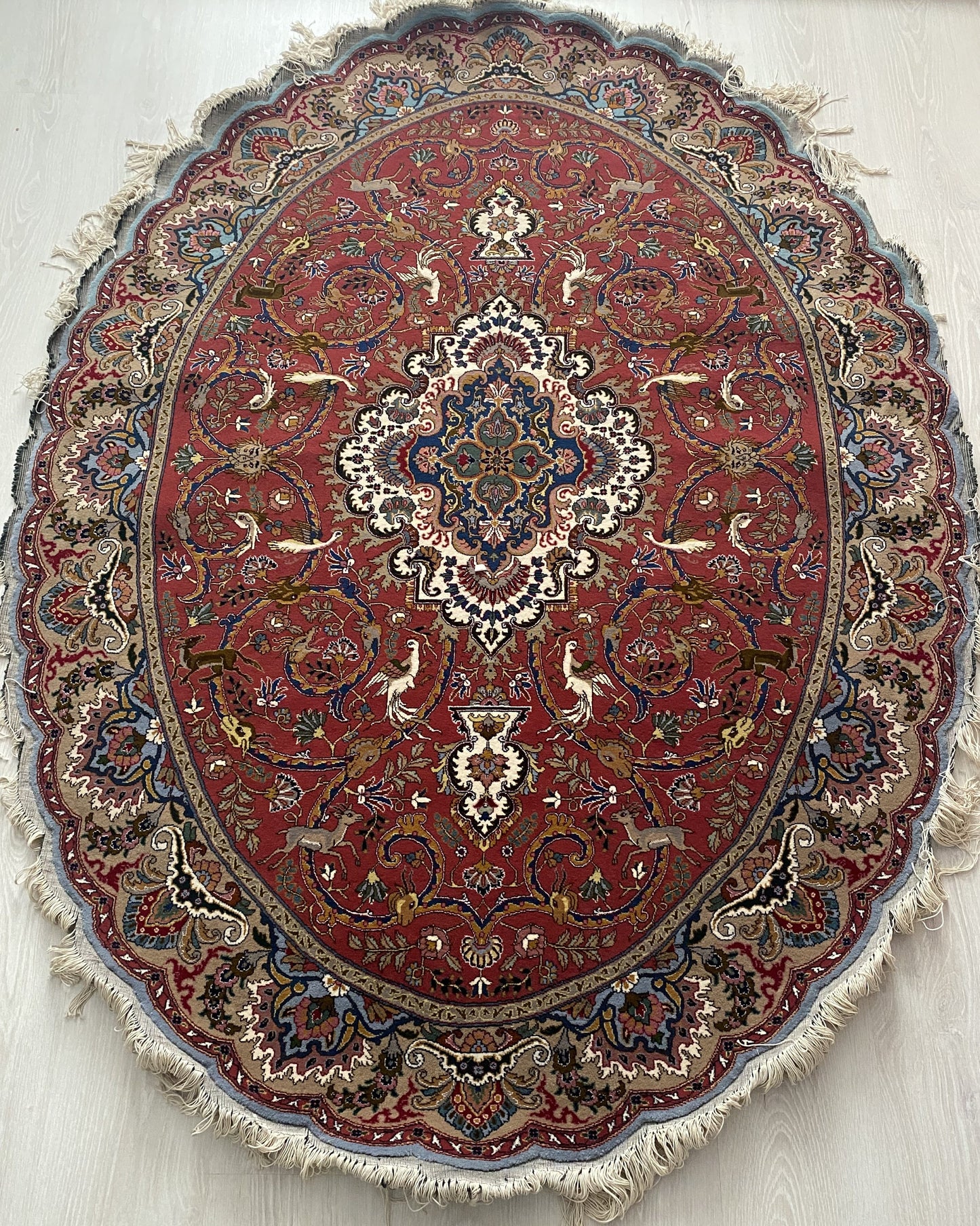 Oriental Round Rug, Handmade Round Rug, Circle Rug, Oval Rug