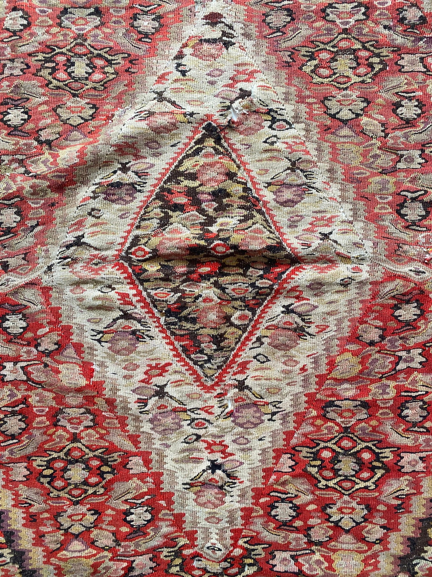 Antique Senneh Kurdish Kilim Rug